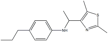 N-[1-(2,5-dimethyl-1,3-thiazol-4-yl)ethyl]-4-propylaniline Struktur