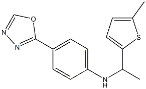 N-[1-(5-methylthiophen-2-yl)ethyl]-4-(1,3,4-oxadiazol-2-yl)aniline Struktur