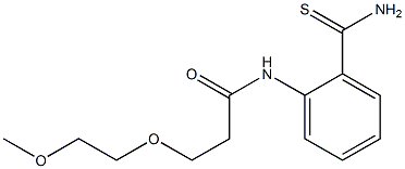 N-[2-(aminocarbonothioyl)phenyl]-3-(2-methoxyethoxy)propanamide Struktur