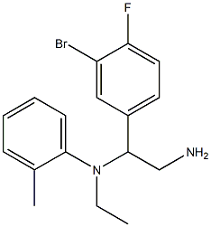 N-[2-amino-1-(3-bromo-4-fluorophenyl)ethyl]-N-ethyl-2-methylaniline Struktur