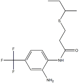 N-[2-amino-4-(trifluoromethyl)phenyl]-3-(butan-2-ylsulfanyl)propanamide Struktur