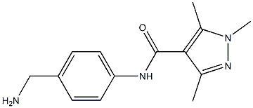 N-[4-(aminomethyl)phenyl]-1,3,5-trimethyl-1H-pyrazole-4-carboxamide Struktur