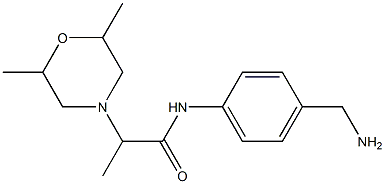 N-[4-(aminomethyl)phenyl]-2-(2,6-dimethylmorpholin-4-yl)propanamide Struktur