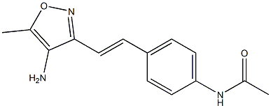 N-{4-[(E)-2-(4-amino-5-methylisoxazol-3-yl)vinyl]phenyl}acetamide Struktur