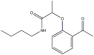 N-butyl-2-(2-acetylphenoxy)propanamide Struktur