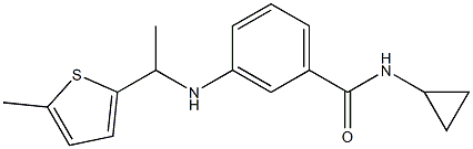 N-cyclopropyl-3-{[1-(5-methylthiophen-2-yl)ethyl]amino}benzamide Struktur