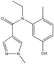 N-ethyl-N-(5-hydroxy-2-methylphenyl)-1-methyl-1H-pyrazole-4-carboxamide Struktur