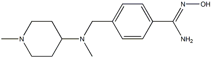 N'-hydroxy-4-{[methyl(1-methylpiperidin-4-yl)amino]methyl}benzenecarboximidamide Struktur