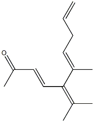 (3E,6E)-6-methyl-5-propan-2-ylidene-deca-3,6,9-trien-2-one Struktur