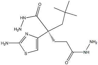 (2S)-2-(2-amino-1,3-thiazol-4-yl)-2-(2,2-dimethylpropyl)pentanedihydrazide Struktur