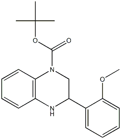 3-(2-Methoxy-phenyl)-3,4-dihydro-2H-quinoxaline-1-carboxylic acid tert-butyl ester Struktur