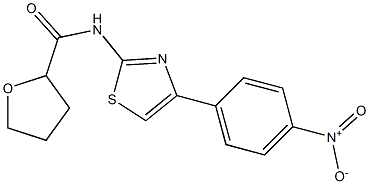 N-(4-{4-nitrophenyl}-1,3-thiazol-2-yl)tetrahydro-2-furancarboxamide Struktur