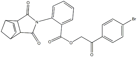 2-(4-bromophenyl)-2-oxoethyl 2-(3,5-dioxo-4-azatricyclo[5.2.1.0~2,6~]dec-8-en-4-yl)benzoate Struktur