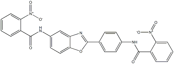 2-nitro-N-{2-[4-({2-nitrobenzoyl}amino)phenyl]-1,3-benzoxazol-5-yl}benzamide Struktur