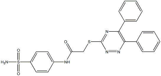 N-[4-(aminosulfonyl)phenyl]-2-[(5,6-diphenyl-1,2,4-triazin-3-yl)sulfanyl]acetamide Struktur