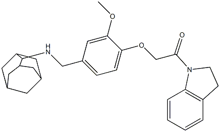 N-(2-adamantyl)-N-{4-[2-(2,3-dihydro-1H-indol-1-yl)-2-oxoethoxy]-3-methoxybenzyl}amine Struktur