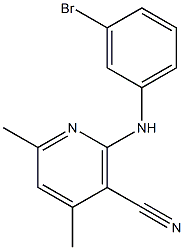 2-(3-bromoanilino)-4,6-dimethylnicotinonitrile Struktur