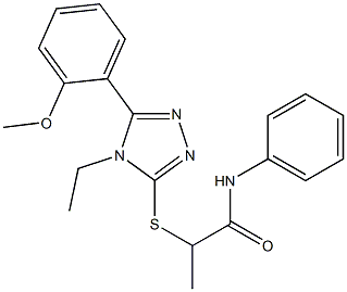 2-({4-ethyl-5-[2-(methyloxy)phenyl]-4H-1,2,4-triazol-3-yl}sulfanyl)-N-phenylpropanamide Struktur