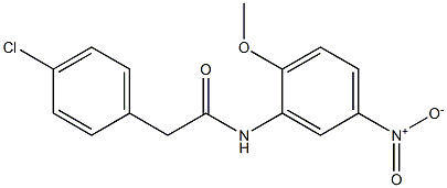 2-(4-chlorophenyl)-N-{5-nitro-2-methoxyphenyl}acetamide Struktur