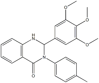 3-(4-methylphenyl)-2-(3,4,5-trimethoxyphenyl)-2,3-dihydro-4(1H)-quinazolinone Struktur