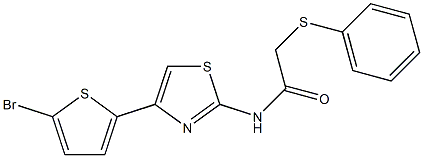 N-[4-(5-bromothien-2-yl)-1,3-thiazol-2-yl]-2-(phenylsulfanyl)acetamide Struktur