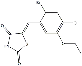 5-(2-bromo-5-ethoxy-4-hydroxybenzylidene)-1,3-thiazolidine-2,4-dione Struktur