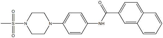 N-{4-[4-(methylsulfonyl)-1-piperazinyl]phenyl}-2-naphthamide Struktur