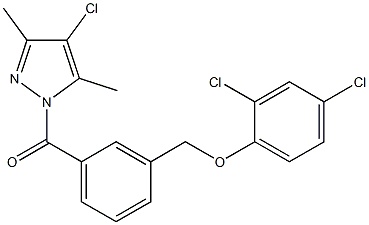 4-chloro-1-{3-[(2,4-dichlorophenoxy)methyl]benzoyl}-3,5-dimethyl-1H-pyrazole Struktur