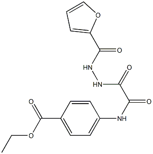 ethyl 4-{[[2-(2-furoyl)hydrazino](oxo)acetyl]amino}benzoate Struktur