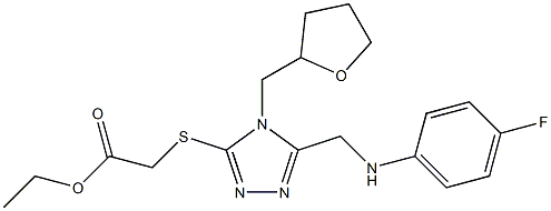 ethyl {[5-[(4-fluoroanilino)methyl]-4-(tetrahydro-2-furanylmethyl)-4H-1,2,4-triazol-3-yl]sulfanyl}acetate Struktur