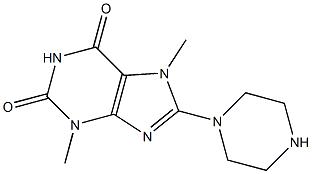 3,7-dimethyl-8-(1-piperazinyl)-3,7-dihydro-1H-purine-2,6-dione Struktur