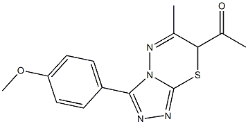 1-[3-(4-methoxyphenyl)-6-methyl-7H-[1,2,4]triazolo[3,4-b][1,3,4]thiadiazin-7-yl]ethanone Struktur