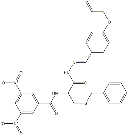 N-{2-{2-[4-(allyloxy)benzylidene]hydrazino}-1-[(benzylsulfanyl)methyl]-2-oxoethyl}-3,5-bisnitrobenzamide Struktur