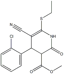 methyl 4-(2-chlorophenyl)-5-cyano-6-(ethylsulfanyl)-2-oxo-1,2,3,4-tetrahydro-3-pyridinecarboxylate Struktur