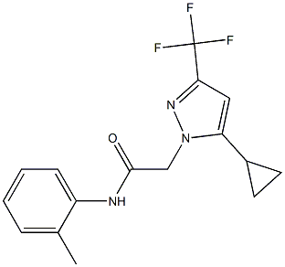 2-[5-cyclopropyl-3-(trifluoromethyl)-1H-pyrazol-1-yl]-N-(2-methylphenyl)acetamide Struktur