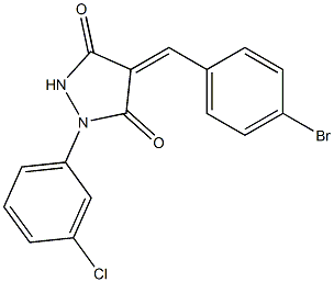 4-(4-bromobenzylidene)-1-(3-chlorophenyl)-3,5-pyrazolidinedione Struktur