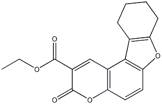 ethyl 3-oxo-8,9,10,11-tetrahydro-3H-[1]benzofuro[3,2-f]chromene-2-carboxylate Struktur