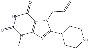 7-allyl-3-methyl-8-(1-piperazinyl)-3,7-dihydro-1H-purine-2,6-dione Struktur