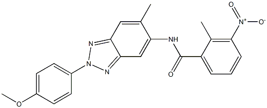 3-nitro-N-[2-(4-methoxyphenyl)-6-methyl-2H-1,2,3-benzotriazol-5-yl]-2-methylbenzamide Struktur