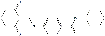 N-cyclohexyl-4-{[(2,6-dioxocyclohexylidene)methyl]amino}benzamide Struktur