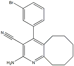 2-amino-4-(3-bromophenyl)-5,6,7,8,9,10-hexahydrocycloocta[b]pyridine-3-carbonitrile Struktur