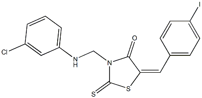 3-[(3-chloroanilino)methyl]-5-(4-iodobenzylidene)-2-thioxo-1,3-thiazolidin-4-one Struktur