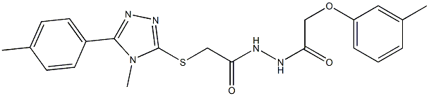 2-{[4-methyl-5-(4-methylphenyl)-4H-1,2,4-triazol-3-yl]sulfanyl}-N'-[(3-methylphenoxy)acetyl]acetohydrazide Struktur