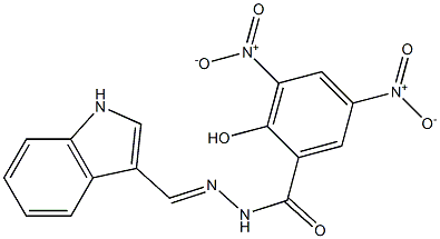 2-hydroxy-3,5-bisnitro-N'-(1H-indol-3-ylmethylene)benzohydrazide Struktur