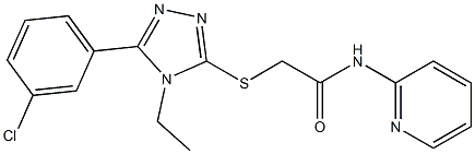 2-{[5-(3-chlorophenyl)-4-ethyl-4H-1,2,4-triazol-3-yl]sulfanyl}-N-(2-pyridinyl)acetamide Struktur