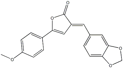 3-(1,3-benzodioxol-5-ylmethylene)-5-(4-methoxyphenyl)-2(3H)-furanone Struktur