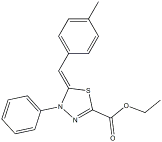 ethyl 5-(4-methylbenzylidene)-4-phenyl-4,5-dihydro-1,3,4-thiadiazole-2-carboxylate Struktur