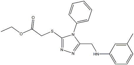 ethyl {[4-phenyl-5-(3-toluidinomethyl)-4H-1,2,4-triazol-3-yl]sulfanyl}acetate Struktur