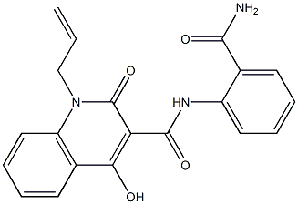 1-allyl-N-[2-(aminocarbonyl)phenyl]-4-hydroxy-2-oxo-1,2-dihydro-3-quinolinecarboxamide Struktur