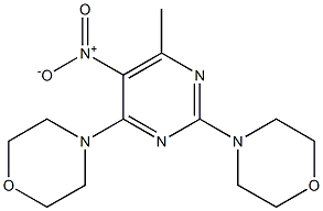 4-[5-nitro-6-methyl-2-(4-morpholinyl)-4-pyrimidinyl]morpholine Struktur